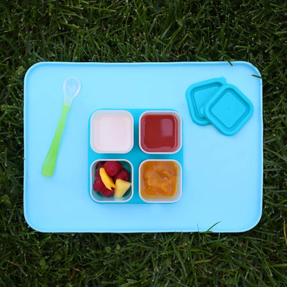 Fresh Baby Food Unbreakable Cubes (4oz/4pk) | Store, carry, & serve homemade baby food | Lid provides leak-proof seal, Made from safer plastic, Embossed with measurements