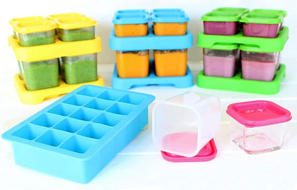 Fresh Baby Food Unbreakable Cubes (4oz/4pk) | Store, carry, & serve homemade baby food | Lid provides leak-proof seal, Made from safer plastic, Embossed with measurements