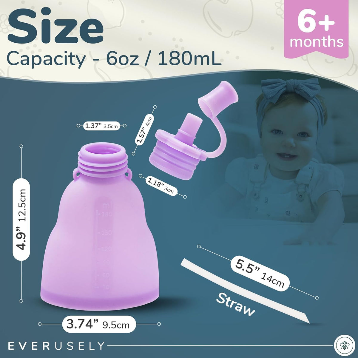 Reusable Baby Food Pouches for Toddlers, 2 Pack, 6 oz, Green, BPA-Free