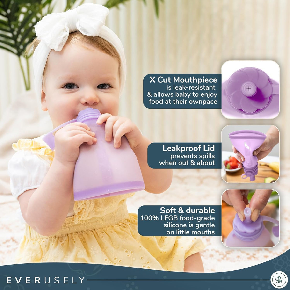 Reusable Baby Food Pouches for Toddlers, 2 Pack, 6 oz, Green, BPA-Free