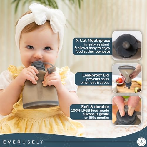 Reusable Baby Food Pouches for Toddlers, 2 Pack, 6 oz, Green, BPA-Free