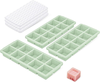 3-Pack Silicone Freezer Trays with Lid, Soup Freezer Container Molds