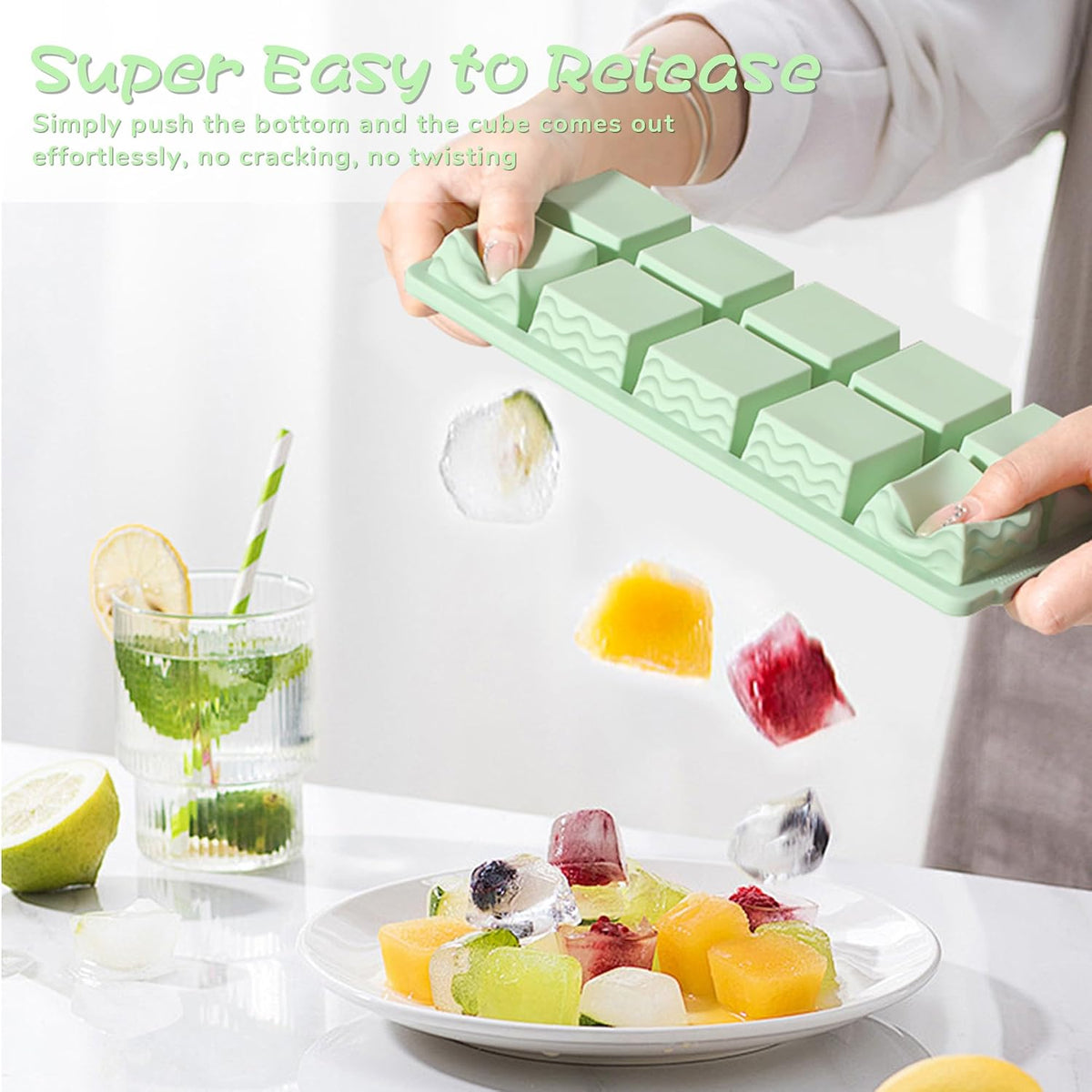 3-Pack Silicone Freezer Trays with Lid, Soup Freezer Container Molds