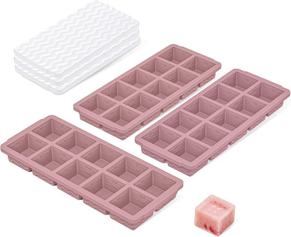 3-Pack Silicone Freezer Trays with Lid, Soup Freezer Container Molds