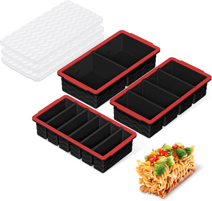 3-Pack Silicone Freezer Trays with Lid, Soup Freezer Container Molds