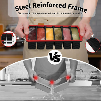 3-Pack Silicone Freezer Trays with Lid, Soup Freezer Container Molds
