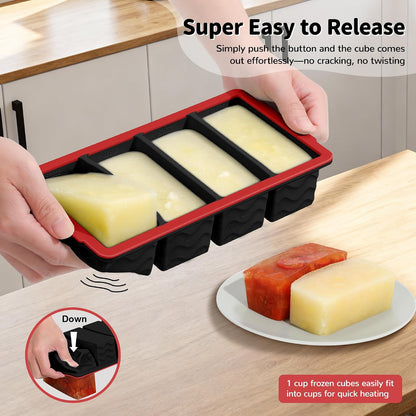 3-Pack Silicone Freezer Trays with Lid, Soup Freezer Container Molds