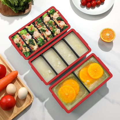 3-Pack Silicone Freezer Trays with Lid, Soup Freezer Container Molds