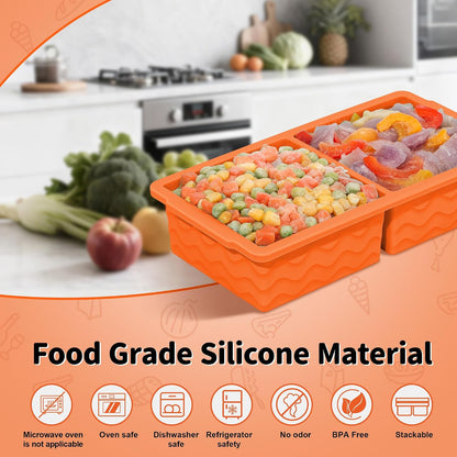 3-Pack Silicone Freezer Trays with Lid, Soup Freezer Container Molds