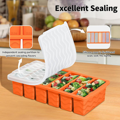 3-Pack Silicone Freezer Trays with Lid, Soup Freezer Container Molds