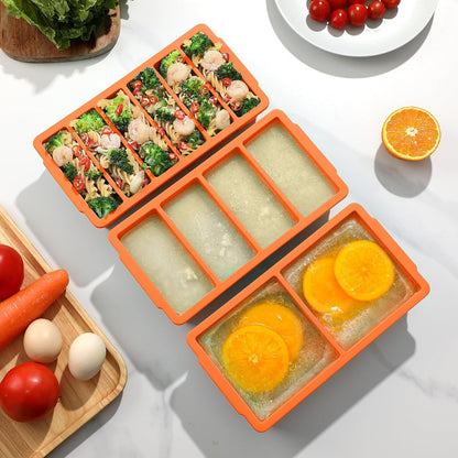 3-Pack Silicone Freezer Trays with Lid, Soup Freezer Container Molds