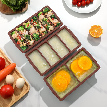 3-Pack Silicone Freezer Trays with Lid, Soup Freezer Container Molds