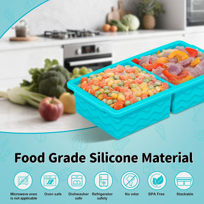 3-Pack Silicone Freezer Trays with Lid, Soup Freezer Container Molds