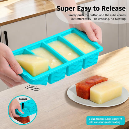 3-Pack Silicone Freezer Trays with Lid, Soup Freezer Container Molds