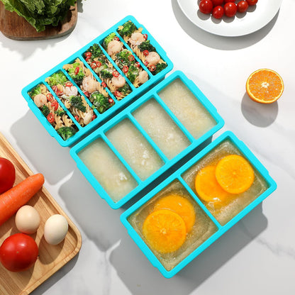 3-Pack Silicone Freezer Trays with Lid, Soup Freezer Container Molds