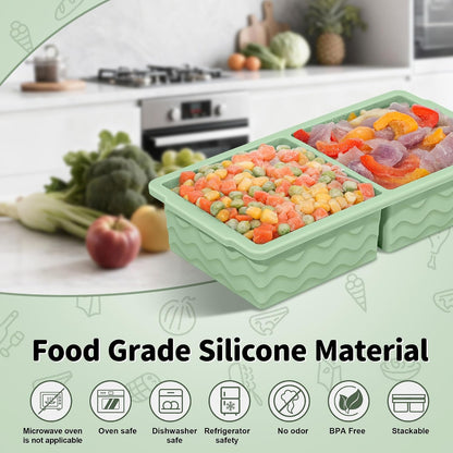 3-Pack Silicone Freezer Trays with Lid, Soup Freezer Container Molds