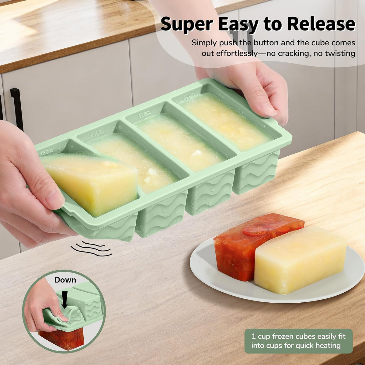 3-Pack Silicone Freezer Trays with Lid, Soup Freezer Container Molds