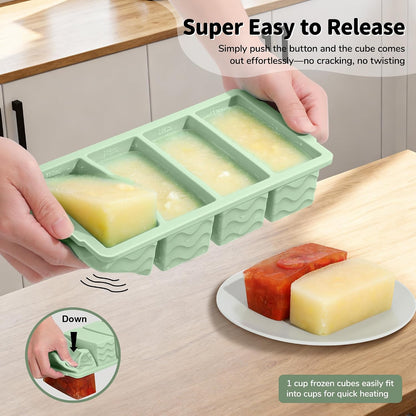 3-Pack Silicone Freezer Trays with Lid, Soup Freezer Container Molds