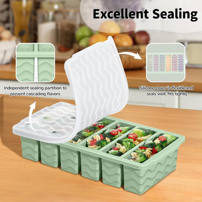 3-Pack Silicone Freezer Trays with Lid, Soup Freezer Container Molds