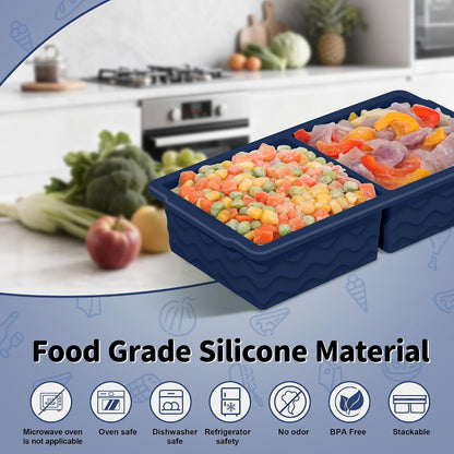 3-Pack Silicone Freezer Trays with Lid, Soup Freezer Container Molds
