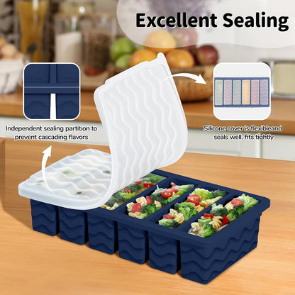 3-Pack Silicone Freezer Trays with Lid, Soup Freezer Container Molds