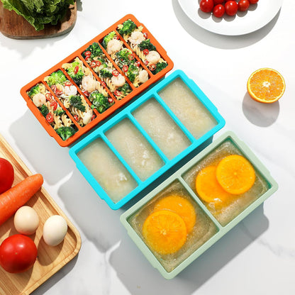 3-Pack Silicone Freezer Trays with Lid, Soup Freezer Container Molds