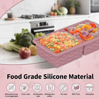 3-Pack Silicone Freezer Trays with Lid, Soup Freezer Container Molds
