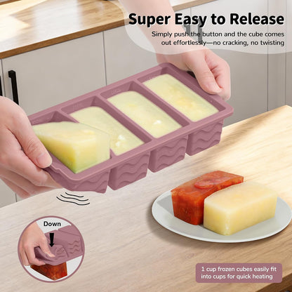 3-Pack Silicone Freezer Trays with Lid, Soup Freezer Container Molds
