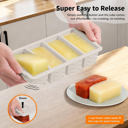 3-Pack Silicone Freezer Trays with Lid, Soup Freezer Container Molds