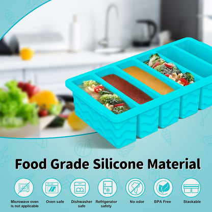 3-Pack Silicone Freezer Trays with Lid, Soup Freezer Container Molds