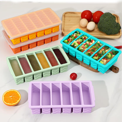 3-Pack Silicone Freezer Trays with Lid, Soup Freezer Container Molds