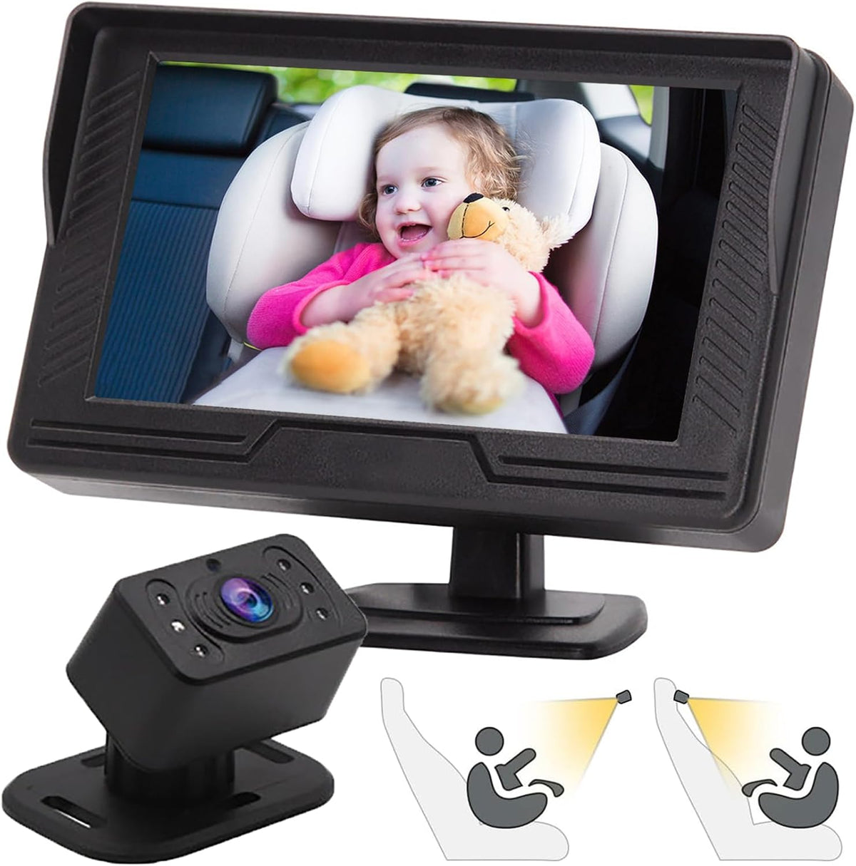 Baby Car Camera Monitor Night Vision HD 1080P Easy to Install