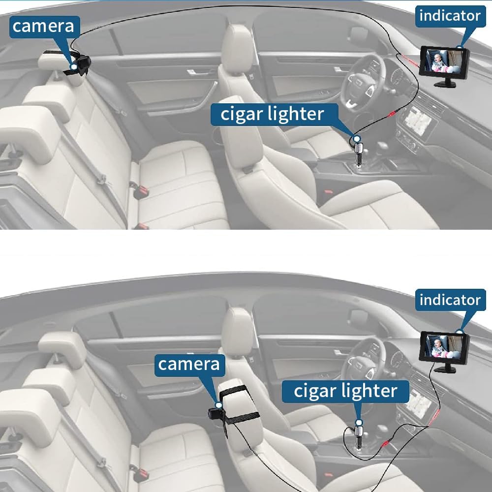 Baby Car Camera Monitor Night Vision HD 1080P Easy to Install