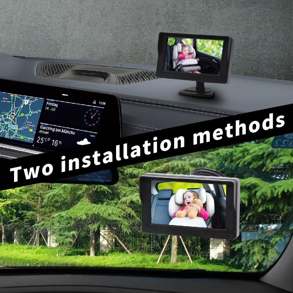 Baby Car Camera Monitor Night Vision HD 1080P Easy to Install