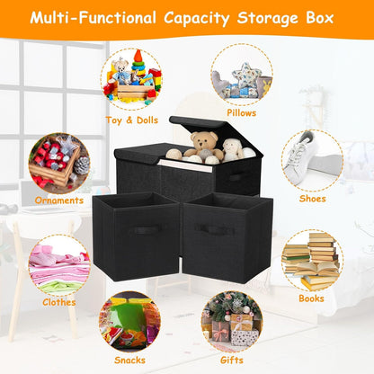 3 Pack Large Toy Box Storage Organizer Set, Grey White