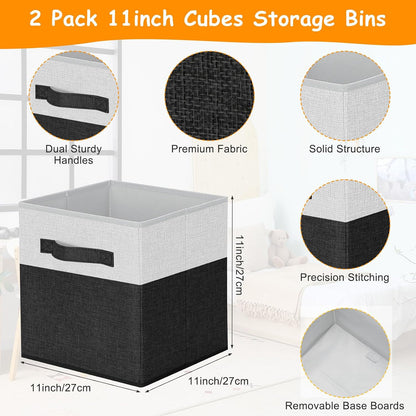 3 Pack Large Toy Box Storage Organizer Set, Grey White