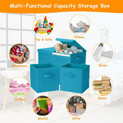 3 Pack Large Toy Box Storage Organizer Set, Grey White