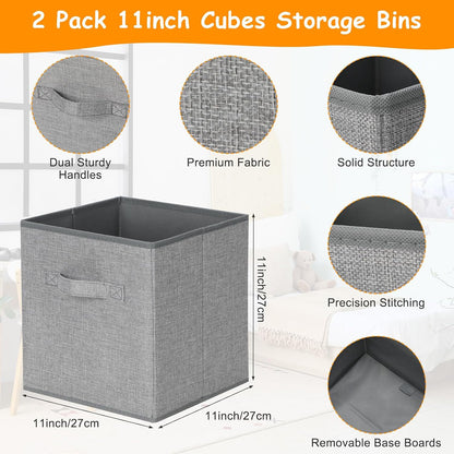 3 Pack Large Toy Box Storage Organizer Set, Grey White