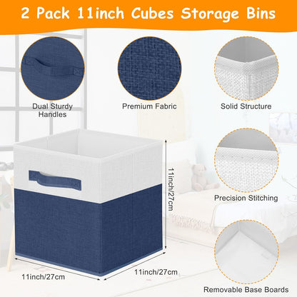 3 Pack Large Toy Box Storage Organizer Set, Grey White