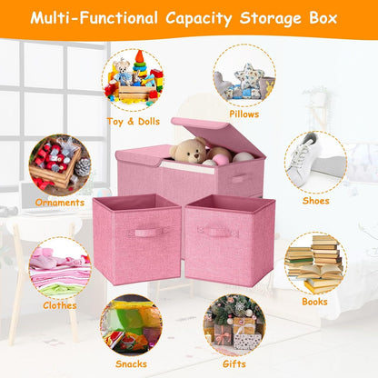 3 Pack Large Toy Box Storage Organizer Set, Grey White