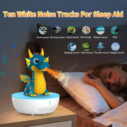 Essential Oil Diffuser for Kid, 200ML Aromatherapy Diffuser Humidifier With Remote & Timer Control, 10 Soothing White Noise, Cute Aroma Diffuser for Bedroom Home Office, Green