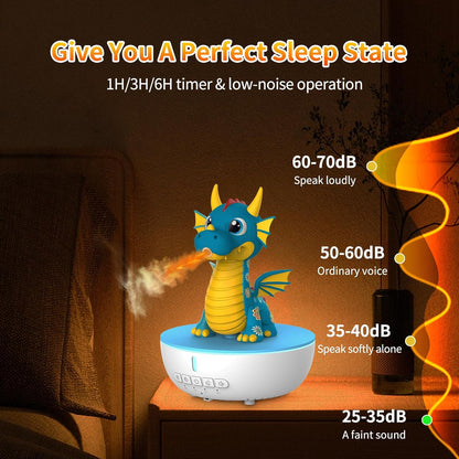 Essential Oil Diffuser for Kid, 200ML Aromatherapy Diffuser Humidifier With Remote & Timer Control, 10 Soothing White Noise, Cute Aroma Diffuser for Bedroom Home Office, Green