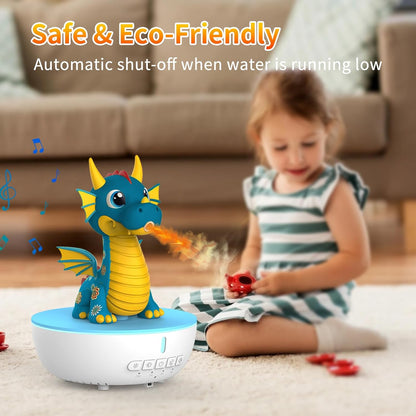 Essential Oil Diffuser for Kid, 200ML Aromatherapy Diffuser Humidifier With Remote & Timer Control, 10 Soothing White Noise, Cute Aroma Diffuser for Bedroom Home Office, Green
