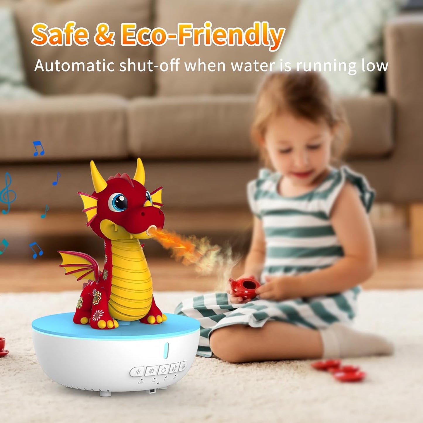 Essential Oil Diffuser for Kid, 200ML Aromatherapy Diffuser Humidifier With Remote & Timer Control, 10 Soothing White Noise, Cute Aroma Diffuser for Bedroom Home Office, Green