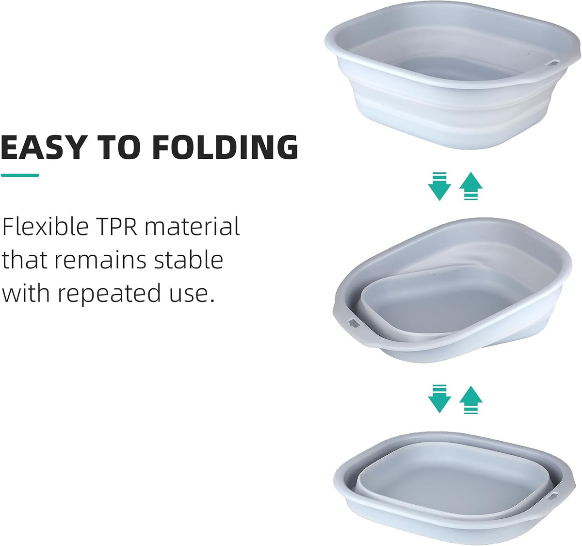 2 Pack Collapsible Wash Basin Set, Foldable Dish Tub, Small Medium Portable Sink for Kitchen, Camping, RV, Baby Bottles, Laundry, Plastic Washbasin -Pink