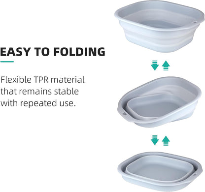 2 Pack Collapsible Wash Basin Set, Foldable Dish Tub, Small Medium Portable Sink for Kitchen, Camping, RV, Baby Bottles, Laundry, Plastic Washbasin -Pink