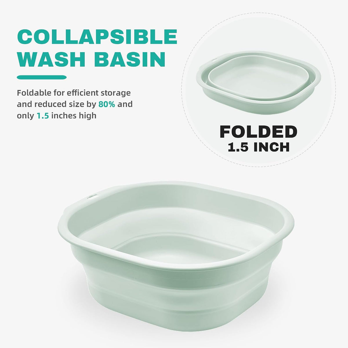 2 Pack Collapsible Wash Basin Set, Foldable Dish Tub, Small Medium Portable Sink for Kitchen, Camping, RV, Baby Bottles, Laundry, Plastic Washbasin -Pink