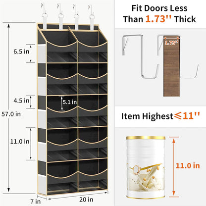 5 Tier Over Door Organizer Nursery with Tassels and Clear Window