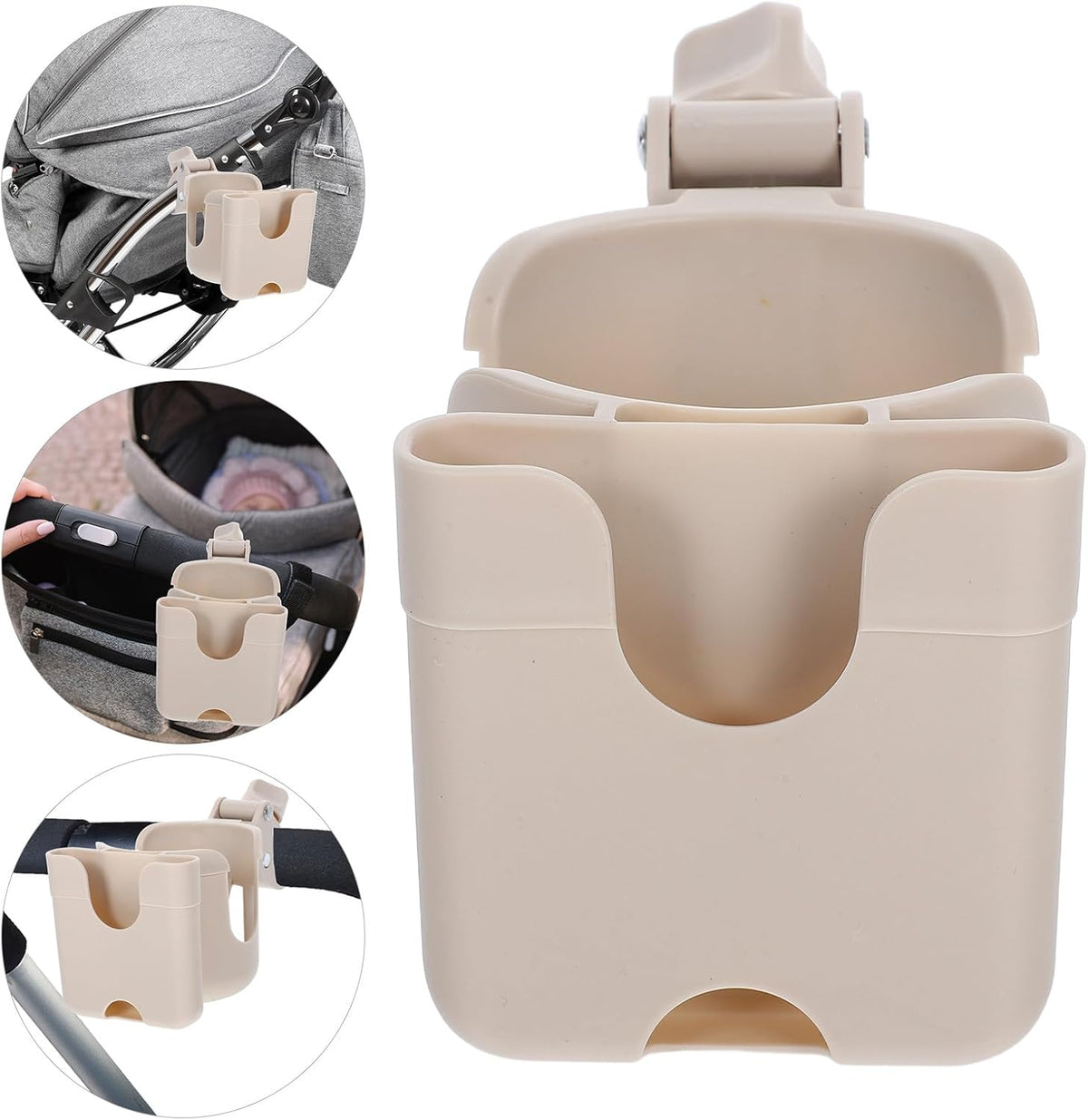 Stroller Cup Holder and Phone Mount Car Seat Cup Holder Organizer Rack for Bottles and Compatible with Shopping Carts and Strollers
