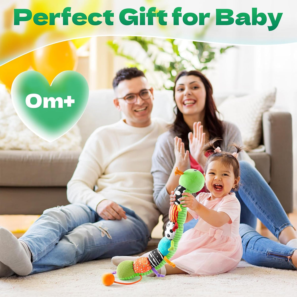 Musical Stuffed Caterpillar Toys with Teether and Baby Mirror